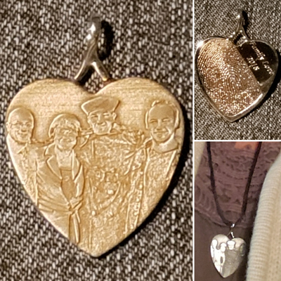 customer gold jewelry with photo pendant