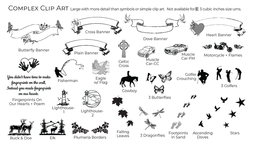 complex clip art options for urns