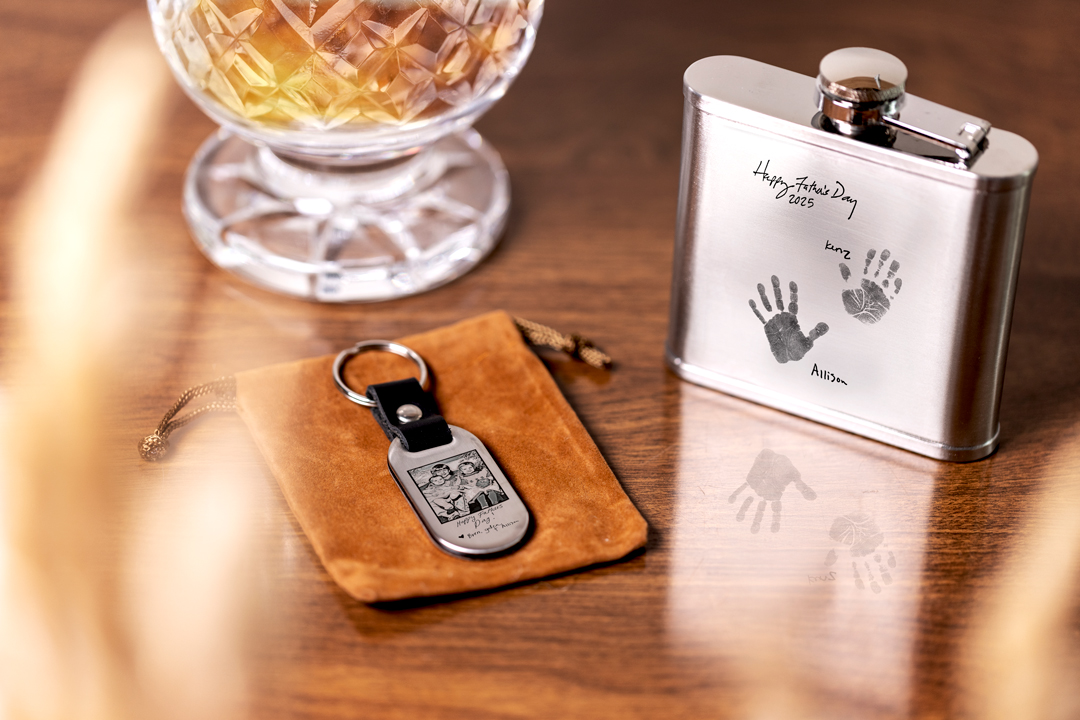personalized flask and key ring